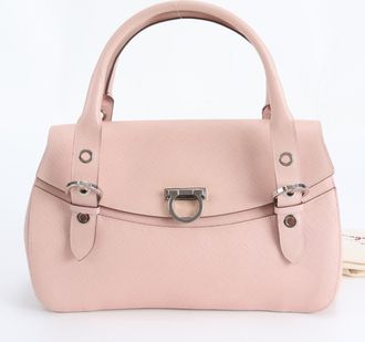 Ferragamo Gancini Pink Leather Handbag Shoulder Bag Tote Bag (Pre-Owned)