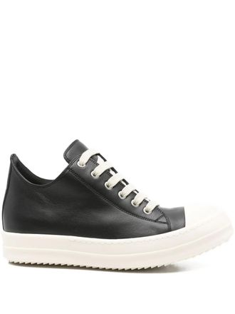 Rick Owens leather lace-up sneakers - Black