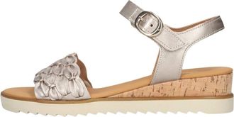 Gabor Schoenen, Dames, Grijs, 39 EU, Leer, 758 Sandalen