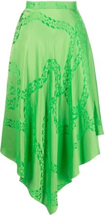 Stella McCartney chain-link print skirt - women - Viscose/Silk - 40 - Green