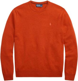Polo Ralph Lauren Arancio Crewneck Wol Sweatshirt Aw 25 - Heren - Ronde hals truien - Oranje - S - Wol - Truien & Vesten