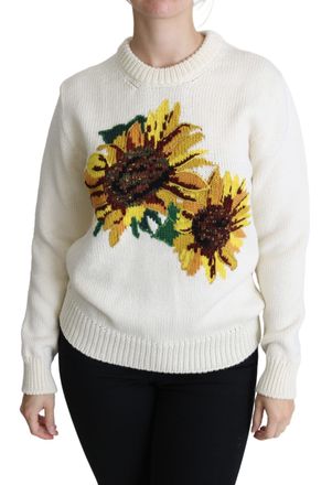 Dolce & Gabbana Zonnebloem Geborduurde Breipullover