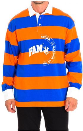 La Martina La Martina Mens Long Sleeve Polo 11M096-JS334 man - Orange Cotton - Size Large