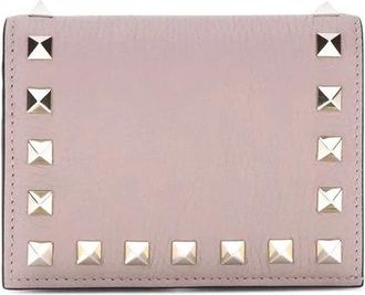 Valentino Garavani Rockstud Leren Portemonnee - Dames - Portefeuilles - Roze - ONE Size - Leer - Accessoires