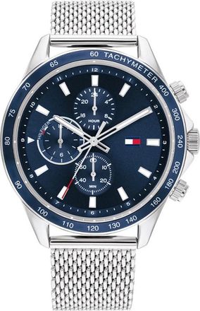 Tommy Hilfiger Miles Mesh Armband Horloge - Heren - Horloges - Grijs - ONE Size - Accessoires