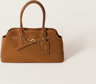 Miu Miu Aventure Suede Bag, Woman, Oak