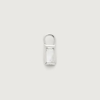 Monica Vinader Sterling Silver Baguette Gemstone Hoop Charm Rock Crystal