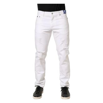 Dolce & Gabbana Slim-fit Jeans, male, White, Size: L Palm Tree Skinny Jeans