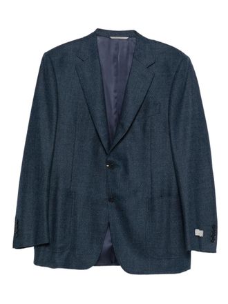 Canali herringbone pocket blazer - Blue