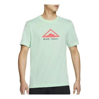 Nike Dri-FIT Trail Alphabet Logo Printing Running Sports Short Sleeve Mint Green CT3858-391
