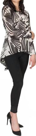 Papillon Printed Crossover Sweater In White/black
