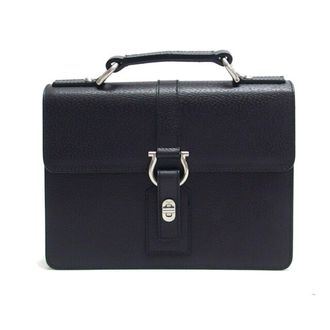 Ferragamo Gancini Black Leather Briefcase (Pre-Owned)