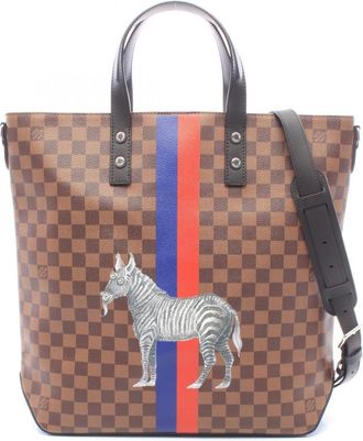 Louis Vuitton Brown Multi-Color Coated Canvas Rayon Handbag Tote Bag (Pre-Owned)