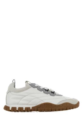 Miu Miu White Re Nylon And Suede Sneakers