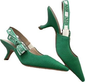 Dior Green Jadior Slingback Sandals Size 38.5