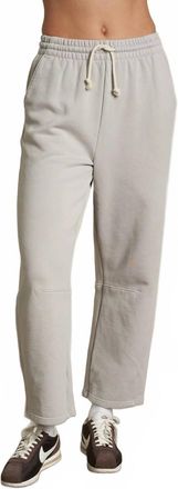 perfectwhitetee Fallon Fleece Barrel Pant In Gray