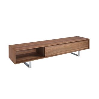 Angel Cerd&aacute; Walnut TV Stand with Chromed Steel Legs 180x44x39 cm in Brown | Size: 180 x 44 x 39 cm