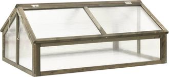 vidaXL Invernadero De Madera De Abeto Gris 114x80x50 Cm Vidaxl