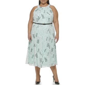 Tommy Hilfiger Womens Halter Neck Layered Tiers Dress, Black/Aqua Multi, 24 Plus