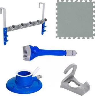Bestway Pack Mantenimiento De Piscina Kokido: Limpiafondos, Cepillo De Depuradora, Protector De Suelo, Organizador Y Soporte De Manguera