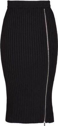 8 by YOOX VISCOSE BLEND MIDI SKIRT WITH ZIP DETAIL