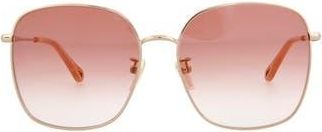 Chlo&eacute; 58mm Gradient Square Sunglasses in Gold Gold Orange at Nordstrom Rack