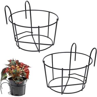 OEM Juego De 2 Ganchos Redondos Para Macetas De Balc&oacute;n, Soportes Met&aacute;licos Para Macetas, Ganchos Para Vallas De Balc&oacute;n, Jard&iacute;n, Vallas, Para Uso Interior 