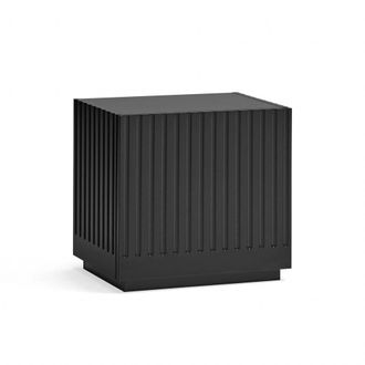 Teulat Mesita de noche 1 caj&oacute;n negro e interior gris antracita