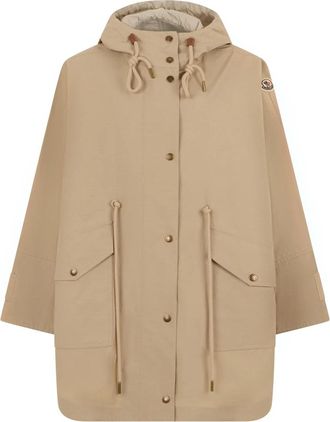 Moncler Brunnera Lange Parka - Dames - Parka Jassen - Beige - ONE Size - Katoen - Jassen