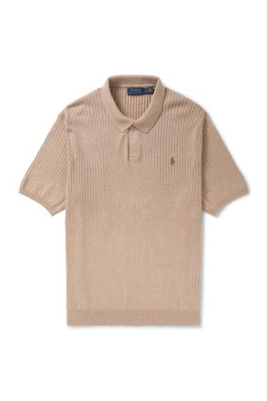 Polo Ralph Lauren Logo-Embroidered Ribbed Cotton Polo Shirt