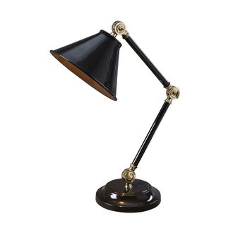 Loops Table Lamp Black & Highly Polished Brass Finish LED E27 60W Bulb d02098
