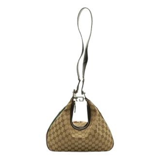 Gucci Pre-owned GG Canvas Schoudertas - Dames - Pre-owned - Beige - Maat: ONE Size Leer