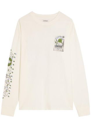 Damson Madder Plant Patch Pals Printed Cotton top - Ecru - 16 (UK16 / XL)