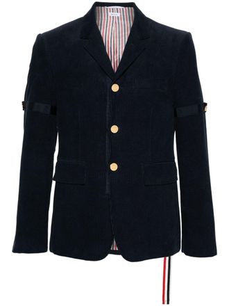 Thom Browne single-breasted corduroy blazer - men - Cotton - 2 - Blue