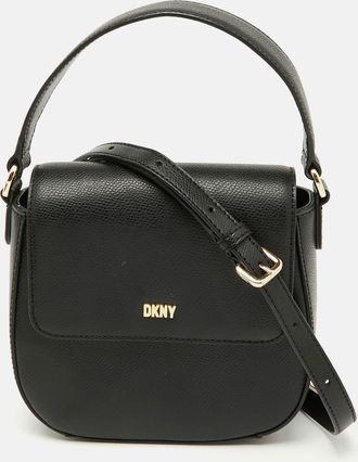 DKNY Dkny Black Leather Flap Shoulder Bag