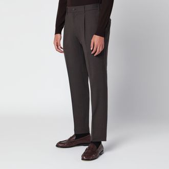 Santaniello Pantaloni marroni in misto lana