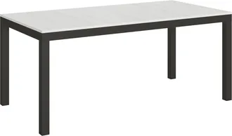 Itamoby Tavolo Da Pranzo Allungabile - Everyday - Dimensioni: 90x180/440 - Bordo: Antracite - Colore: Bianco Frassino