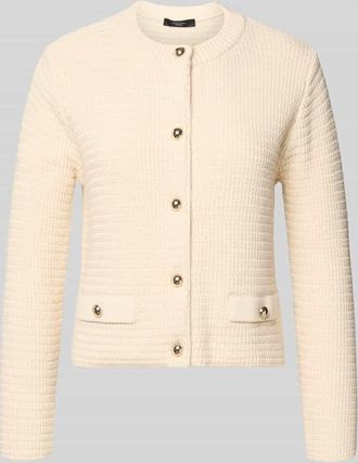 Max Mara Regular Fit Strickjacke aus Baumwoll-Mix Modell VODKA in Ecru, Gr&ouml;&szlig;e XXL
