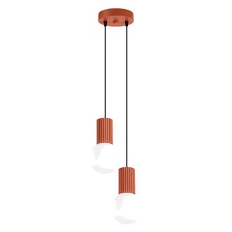 Sollux Lighting L&aacute;mpara colgantes ocre rojo aluminio/vidrio alt. 120 cm