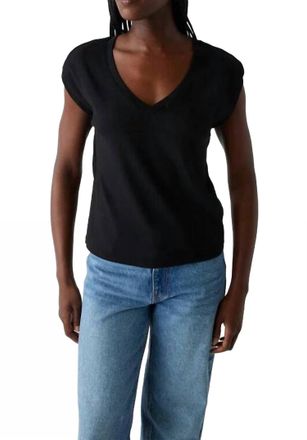 Michael Stars Tati Power Shoulder Top In Black