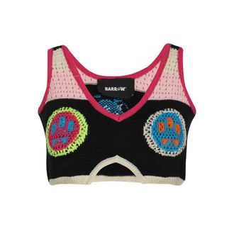Barrow Sleeveless Tops, female, Multicolor, S, Cotton Crochet Knit Top