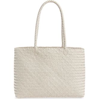 Madewell Handwoven Leather Tote in Vintage Muslin at Nordstrom