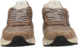 Premiata Grey Earthy Tones Cushioned Sole Lace-Up Sneakers