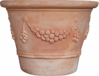 Biscottini International Vaso in terracotta per piante 115x80 cm Made in Italy Grande Vaso da esterno Vasi da giardino Fioriera da balcone Fatto a mano