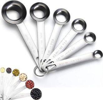 OEM Allecto - Juego De Cucharas Medidoras - 6 Piezas - Alta Calidad - 15 Ml - Medidas Precisas - Ideal Para Reposter&iacute;a - Dise&ntilde;o Robusto