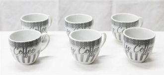Trade Shop Juego De 6 Piezas Tazas De Caf&eacute; De Cer&aacute;mica Servicio Caf&eacute; Espresso Bar