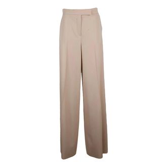 Max Mara Ninfa Wide Trousers - female - Max Mara - Wide Trousers - Beige - L - Trousers