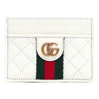 Gucci (WMNS) Gucci Cowhide Card Package White/Red/Green 536454-0YKBT-9179