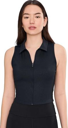 Travis Mathew Moveknit Rib SL Zip Womens Clothing Black : XXS, Elastane/Polyamide