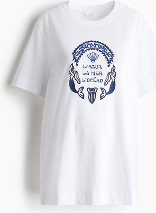 H&M MAMA T-Shirt in Loose Fit - White